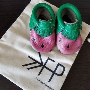 Freshly Picked Watermelon Moccasins Size 1